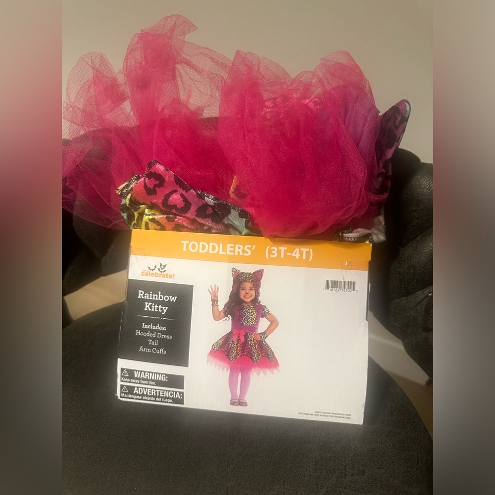 Colorful Rainbow Kitty Costume for Toddlers